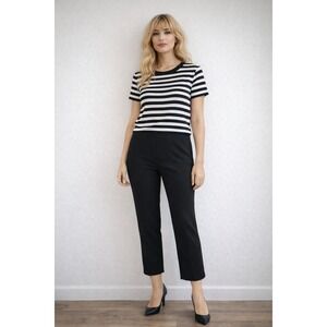 Modern Citizen Black Wide Leg Cropped Pants Size Large Split Hem